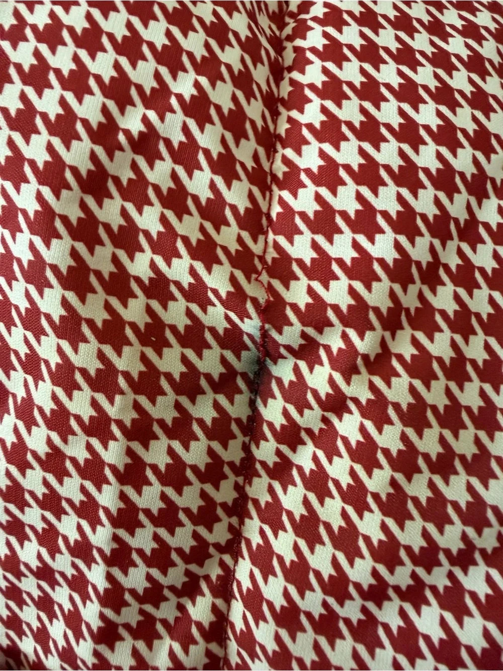 Girls' Red & White Houndstooth Puffer Jacket with Hood NWOT